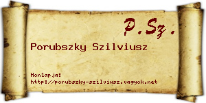 Porubszky Szilviusz névjegykártya